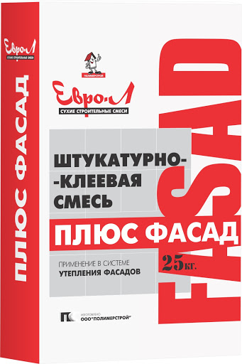 Штукатурно-клеевая смесь Евро-Л Плюс Фасад 25 кг