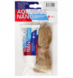 ПАСТА AQUAFLAXNANO 30г + ЛЁН 15г для уплотнения резьбовых соединений