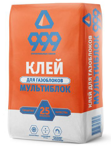 Клей для газоблоков Мультиблок 999 25 кг 