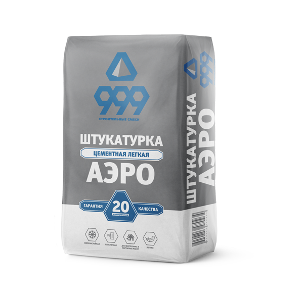 Штукатурка ЦЕМЕНТНАЯ Аэро 999 20 КГ 