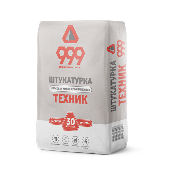 Штукатурка гипсовая Техник для машинного нанесения 999 30 кг