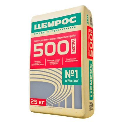 Цемент ЦЕМРОС ЦЕМ I ЛИПЕЦК Д-0 25кг, ПЦ500