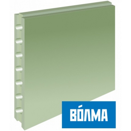 Плита гипсовая пазогребневая (ПГП) Волма ВЛАГОСТОЙКАЯ 667x500x80 мм пустотелая