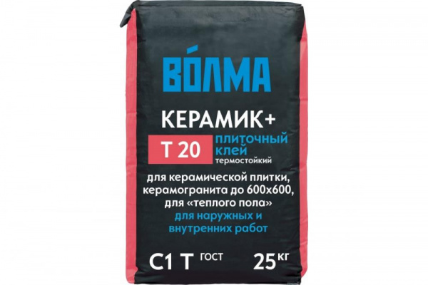 Клей плиточный "ВОЛМА-Керамик+" С1 Т, 25 кг