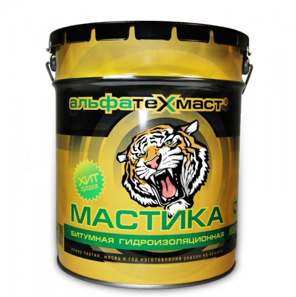 Мастика битумная гидроизоляционная АльфаТехМаст, 16 кг