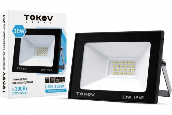 Прожектор светодиодный 30Вт, 1700 Лм, 6500К, IP65 TOKOV ELECTRIC