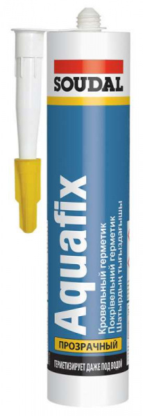 Герметик прозр. SOUDAL AQUAFIX для кровельных работ, 300мл