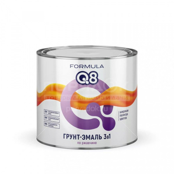 Грунт-эмаль по ржавчине FORMULA Q8 КРАСНО-КОРИЧНЕВАЯ, 1,9кг