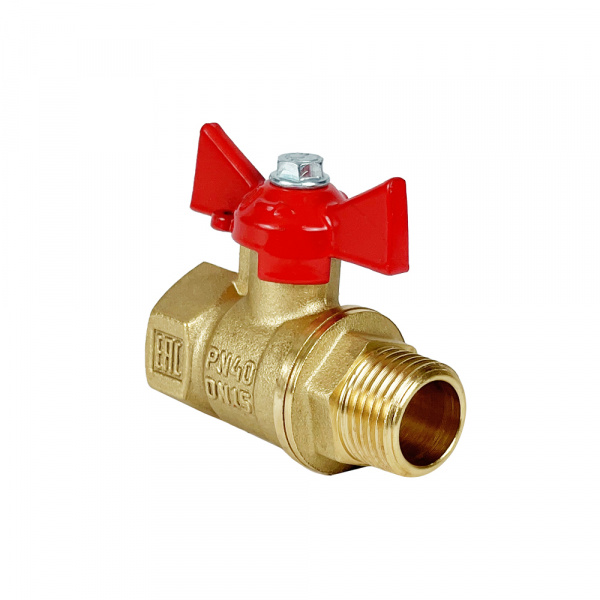 Кран шаровой VALFEX 3/4" внутренняя-наружная резьба ручка-бабочка, латунь