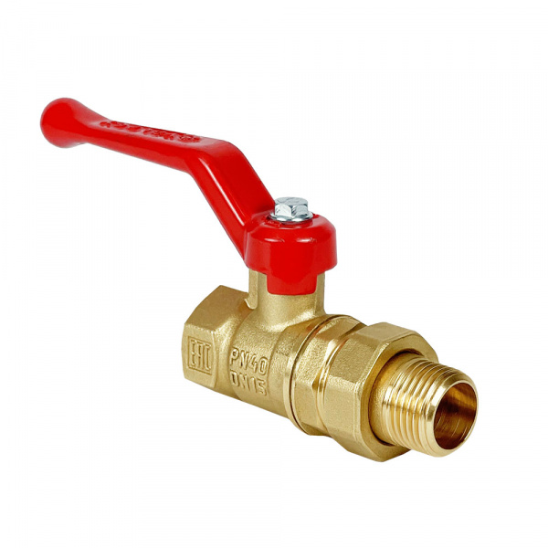 Кран шаровой VALFEX 3/4" внутренняя-наружная резьба ручка-РЫЧАГ, АМЕРИКАНКА, латунь