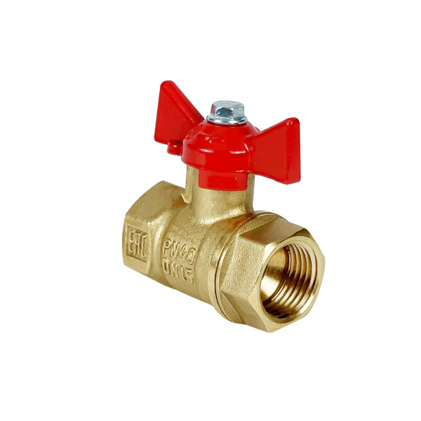 Кран шаровой VALFEX 1/2" внутренняя-внутренняя резьба ручка-бабочка, латунь