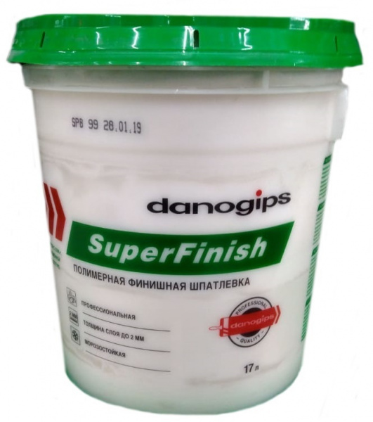  Шпатлевка готовая Danogips Superfinish 17л 28 кг