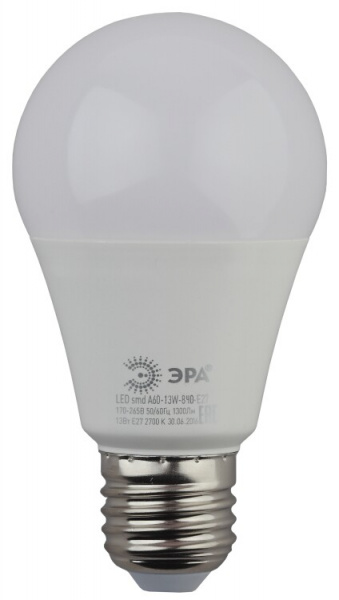 Лампа светодиодная ЭРА LED,A60 15/130 Вт, Е27, 4000К******