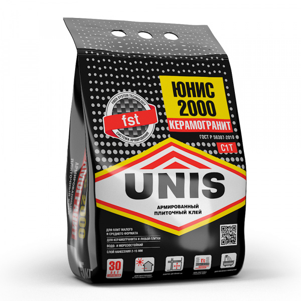 Клей плиточный  5 кг UNIS 2000 (черный)   