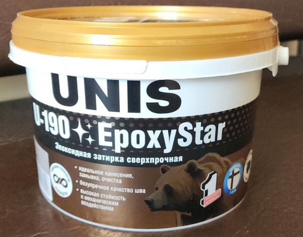 Затирка ЮНИС U-190 Epoxy Star эпоксидная ЖЕМЧУЖНО-БЕЛЫЙ С101,2кг