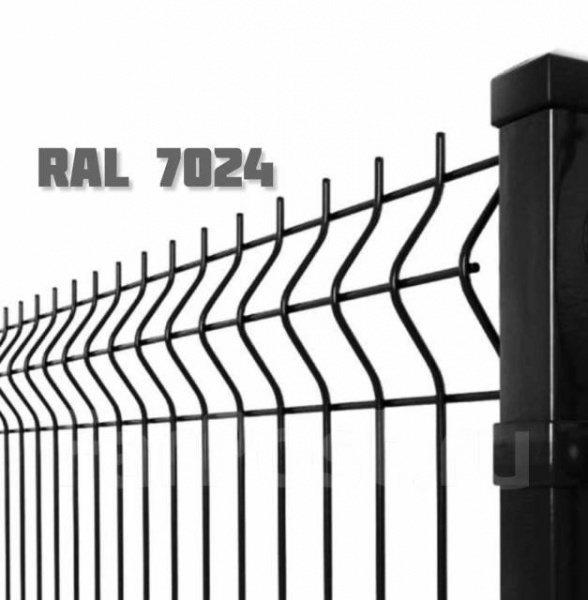 Панель для забора с полимерным покрытием 1.73х2.5м, ф3,5мм цвет ГРАФИТ (Ral 7024)