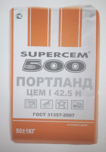 Смесь сухая СУПЕРЦЕМ Портланд 500 ЦЕМ I  50кг 